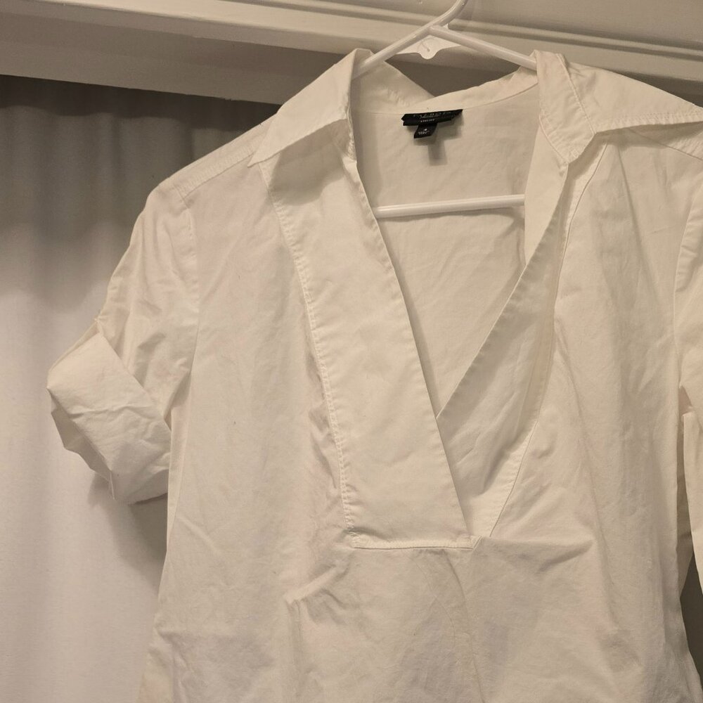 Talbots White Popover Stretch Collared Dress Shirt 4